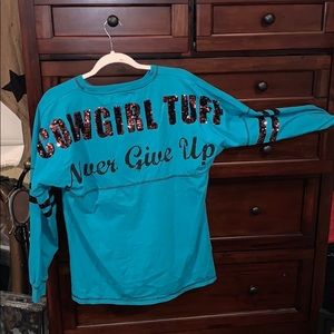 Cowgirl tuff never give up long shirt. Never worn!